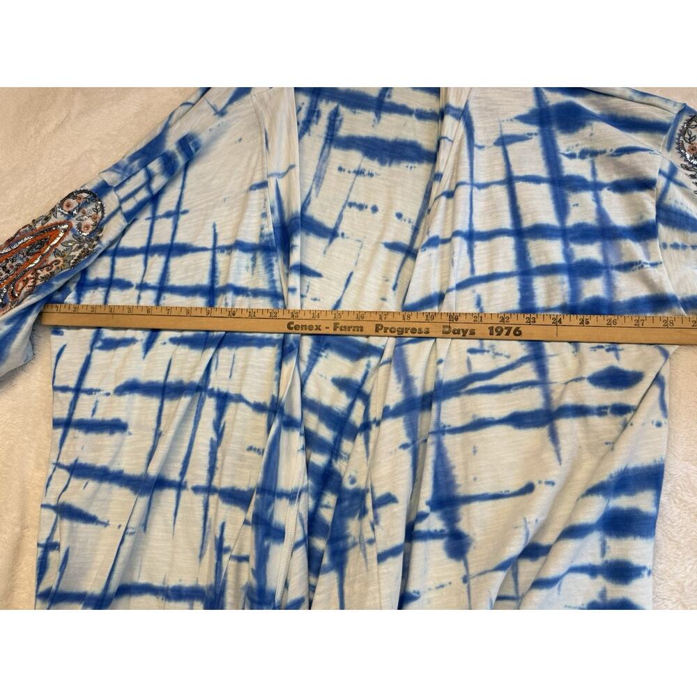 Ulla Popken Women's Plus Size II Kimono Sweat Jacket Tie Dye Open A Line - Picture 11 of 13